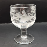 Antique Hunting Crystal Glass Rummer 19th Century