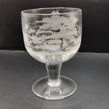 Antique Hunting Crystal Glass Rummer 19th Century