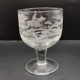 Antique Hunting Crystal Glass Rummer 19th Century