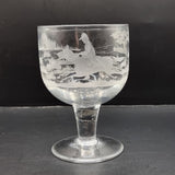 Antique Hunting Crystal Glass Rummer 19th Century
