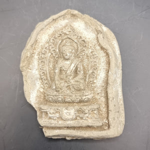 Buddhist Antique Clay Votive Tablet of Seated Buddha