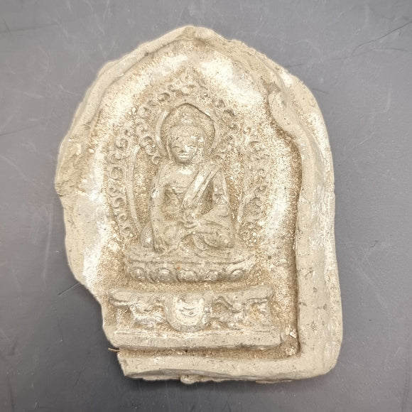 Buddhist Antique Clay Votive Tablet of Seated Buddha