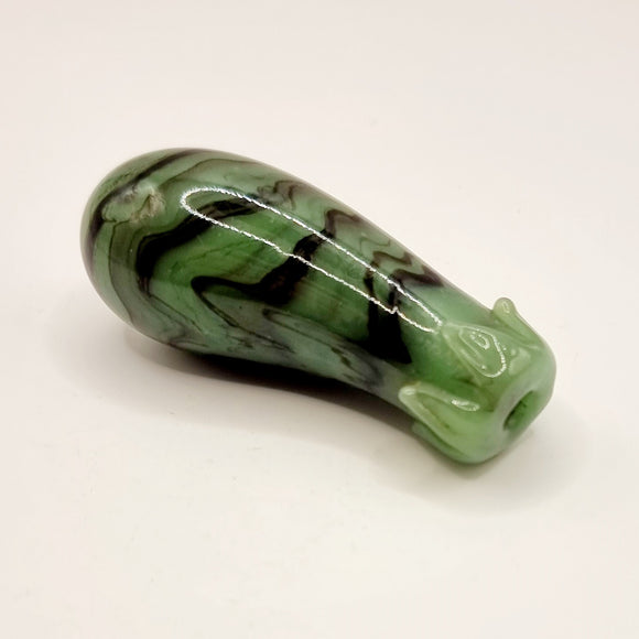 Antique Chinese Jadeite Glass Eggplant Snuff or Scent Bottle