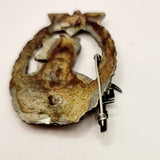 WW2 German Kriegsmarine Auxiliary Crusier War Badge, and Silver Enamel Nazi Brooch