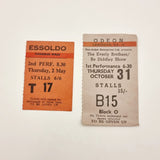 Two Original 1963 Ticket Stubs. The Everly Brothers/ Bo Diddley Show.