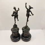 Pair of 19th Century Antique Bronzes of Mercury and Funtuna.