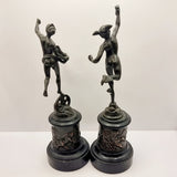 Pair of 19th Century Antique Bronzes of Mercury and Funtuna.