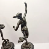 Pair of 19th Century Antique Bronzes of Mercury and Funtuna.