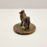 Antique Circa 1900 Miniature Bronze Wolfsspitz or Keeshond Dog