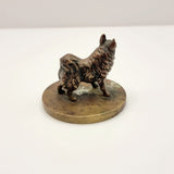 Antique Circa 1900 Miniature Bronze Wolfsspitz or Keeshond Dog
