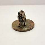 Antique Circa 1900 Miniature Bronze Wolfsspitz or Keeshond Dog