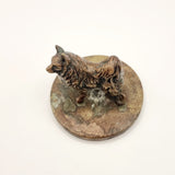 Antique Circa 1900 Miniature Bronze Wolfsspitz or Keeshond Dog