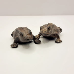 Pair of Antique Cast Spelter Frogs.