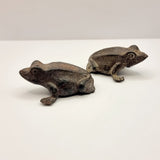Pair of Antique Cast Spelter Frogs.