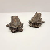Pair of Antique Cast Spelter Frogs.