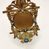 Antique Cast Brass Ornate Cabochon Pocket Watch Stand