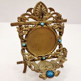 Antique Cast Brass Ornate Cabochon Pocket Watch Stand