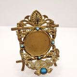Antique Cast Brass Ornate Cabochon Pocket Watch Stand