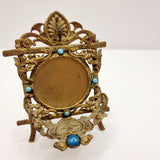 Antique Cast Brass Ornate Cabochon Pocket Watch Stand
