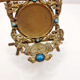 Antique Cast Brass Ornate Cabochon Pocket Watch Stand