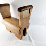 Antique 20th Century Elm and Leather Gymnastics Buck