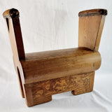 Antique 20th Century Elm and Leather Gymnastics Buck