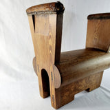 Antique 20th Century Elm and Leather Gymnastics Buck