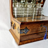Antique Arts and Crafts Oak Tantalus with Drawer.