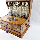 Antique Arts and Crafts Oak Tantalus with Drawer.