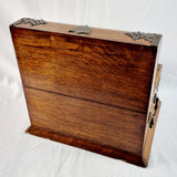 Antique Arts and Crafts Oak Tantalus with Drawer.