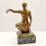Antique Art Deco Bronze Beggar Sculpture Signed W. Konig