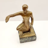 Antique Art Deco Bronze Beggar Sculpture Signed W. Konig