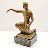 Antique Art Deco Bronze Beggar Sculpture Signed W. Konig