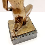Antique Art Deco Bronze Beggar Sculpture Signed W. Konig