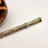 Antique Silver and Gold Yerba Bombilla Mate Straw with Cookie Mate Gourd Cup