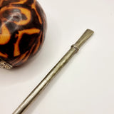 Antique Silver and Gold Yerba Bombilla Mate Straw with Cookie Mate Gourd Cup