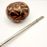 Antique Silver and Gold Yerba Bombilla Mate Straw with Cookie Mate Gourd Cup