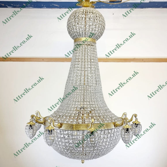 5 ft Antique Style French Empire Style 10 Branch Chandelier