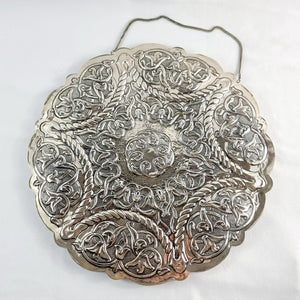 Large Vintage 900 Silver Turkish Embossed Marriage Mirror