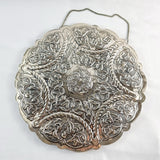 Large Vintage 900 Silver Turkish Embossed Marriage Mirror