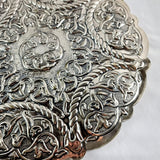 Large Vintage 900 Silver Turkish Embossed Marriage Mirror