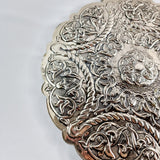 Large Vintage 900 Silver Turkish Embossed Marriage Mirror