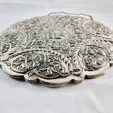 Large Vintage 900 Silver Turkish Embossed Marriage Mirror
