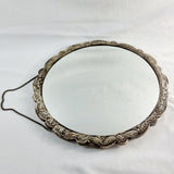 Large Vintage 900 Silver Turkish Embossed Marriage Mirror