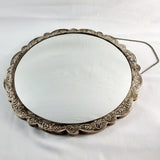 Large Vintage 900 Silver Turkish Embossed Marriage Mirror