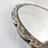 Large Vintage 900 Silver Turkish Embossed Marriage Mirror