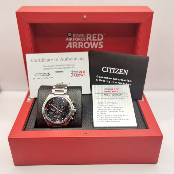 Limited Edition Citizen Eco-Drive WR 100 H500 Chronograph  Wristwatch in Red Arrow Box