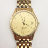 Omega Seamaster Quartz Wristwatch Gold Plated Date 1987