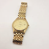 Omega Seamaster Quartz Wristwatch Gold Plated Date 1987