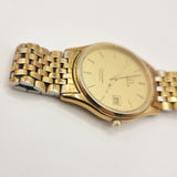 Omega Seamaster Quartz Wristwatch Gold Plated Date 1987